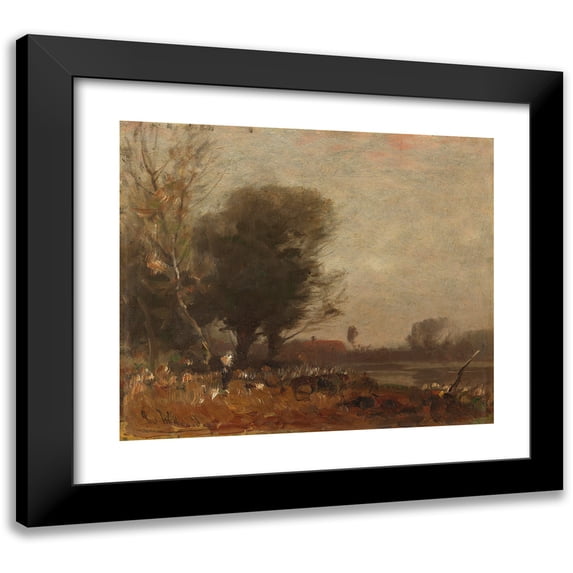 Ludwig Willroider 14x12 Black Modern Framed Museum Art Print Titled - Autumn Landscape (1900)