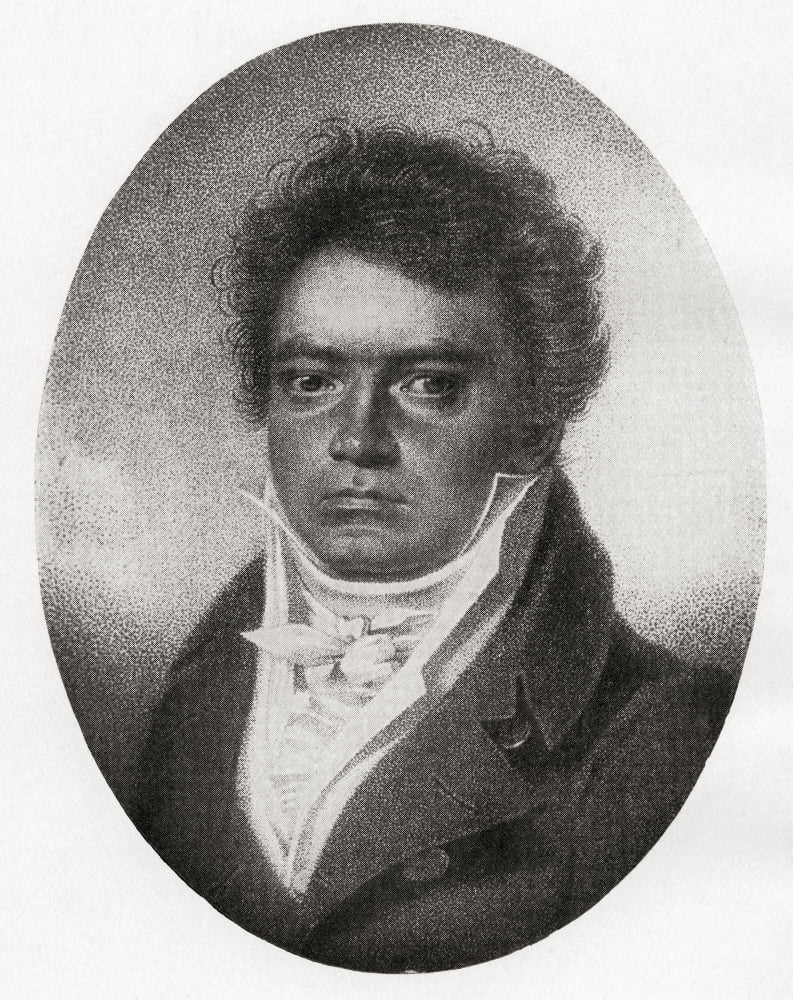 Ludwig van Beethoven 1770 - 1827 German composer and pianist From The Listeners History of Music published 1925 Canvas Art - Ken Welsh Design Pics (12 x 15)