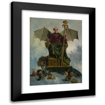 Ludwik Stasiak 12x14 Black Modern Framed Museum Art Print Titled - Allegory of Satan (Lord of the World) (1900)