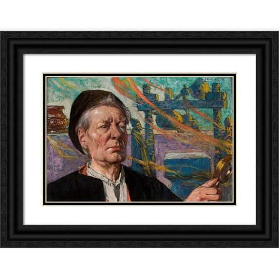Ludwik Stasiak 18x13 Black Ornate Wood Framed Double Matted Museum Art Print Titled - Self-Portrait