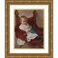 thumbnail image 1 of Ludwik Łepkowski 15x18 Gold Ornate Wood Frame and Double Matted Museum Art Print Titled - Child in an Armchair, 1 of 4