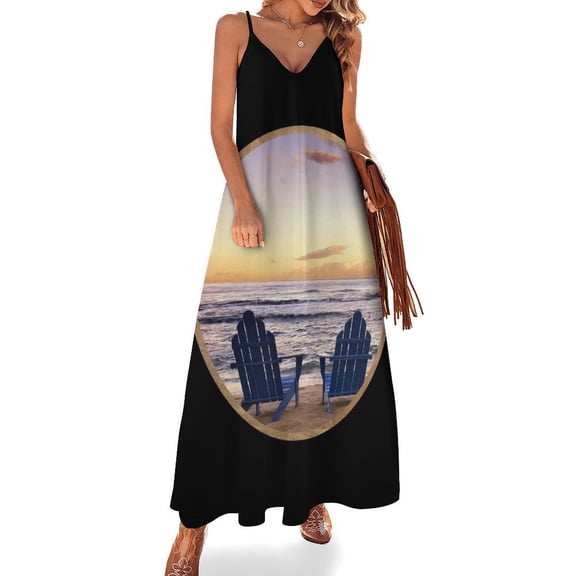 Lue Beach Chairs Sleeveless Dress Women's Evening Dress Womans Clothing