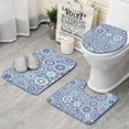 thumbnail image 1 of Lue Ethnic Geometric Pattern Bathroom Rugs Sets 3 Piece,Toilet Cover Set,Absorbent Non Slip Bathroom Mats Sets with U-Shaped Contour Rug Toilet Rug Set, 1 of 5