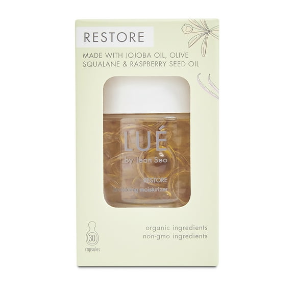 Lue by Jean Seo Restore Protective Moisturizer to Go, 30 Capsules, Organic & Non-Gmo, All Skin Types, Repair & Protect