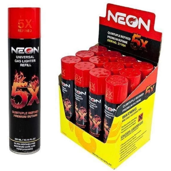 LueInJoy 5X Ultra Refined Butane Fuel Lighter Refill Gas (12 Pack)