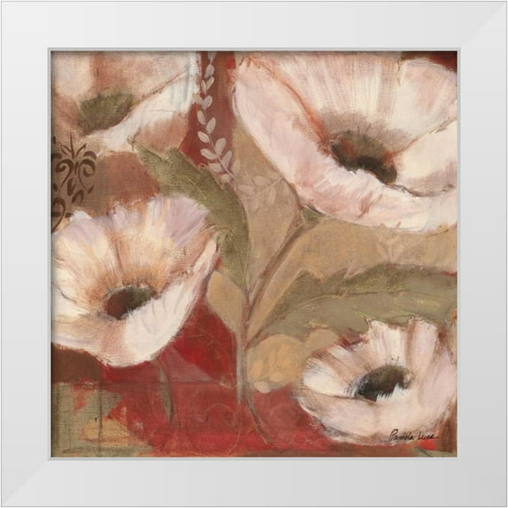 Luer, Pamela 20x20 White Modern Wood Framed Museum Art Print Titled - Amapola Blanc III