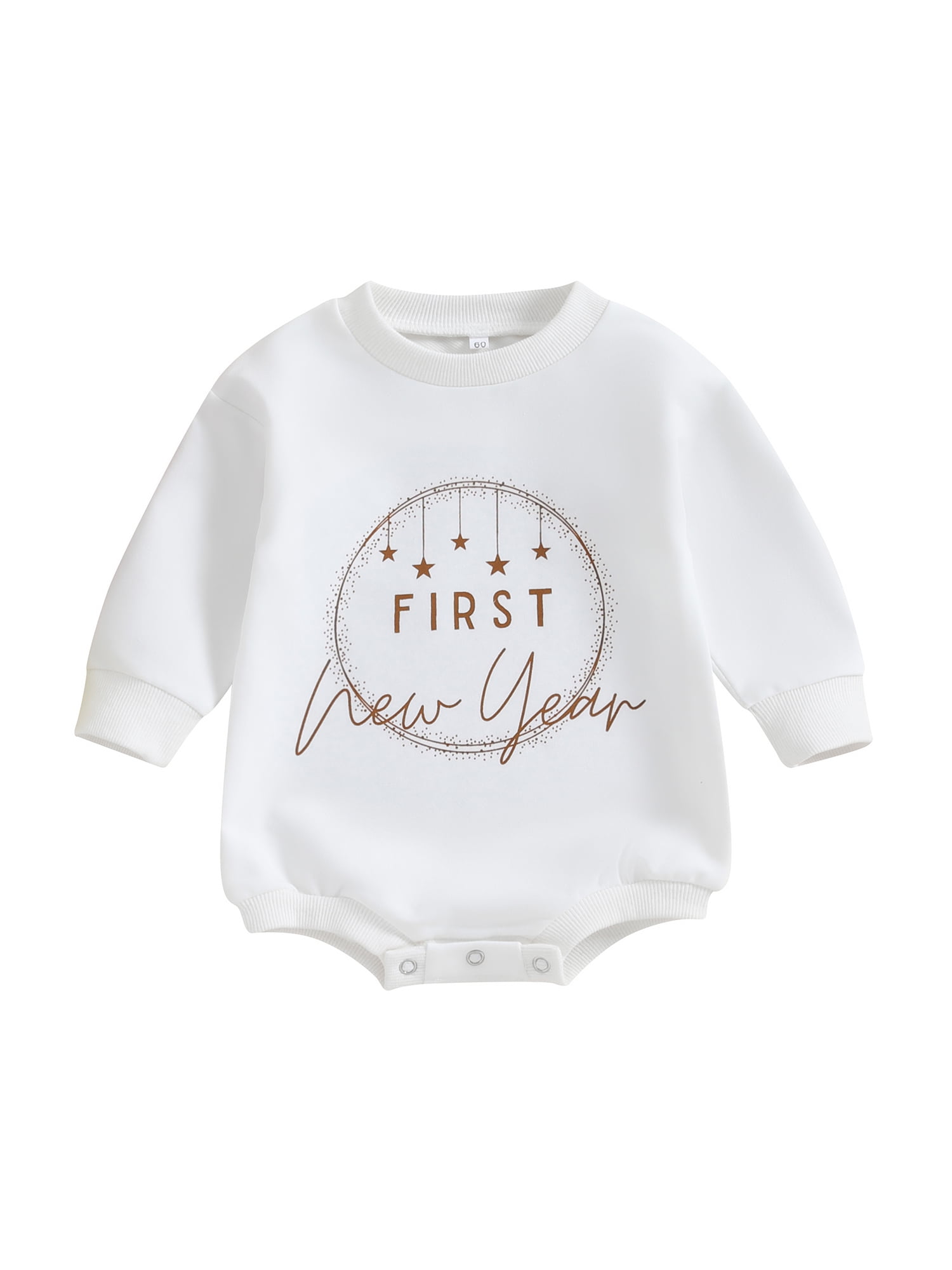 Luethbiezx Cute Baby New Year Onesie with Letter Print and Long Sleeves ...