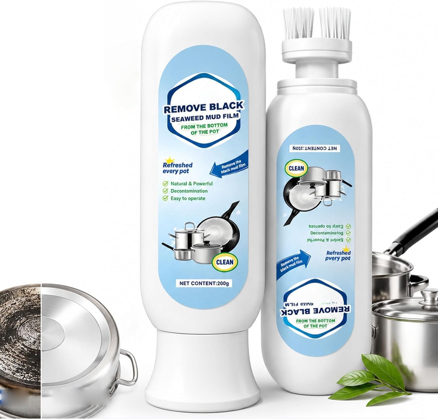 Lufane Remove Black Pot Cleaner – 1 Pack, Black Stainless Steel Pan ...