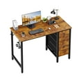 thumbnail image 1 of Lufeiya 40 inch Computer Desk with 4 Fabric Drawers, Kids Student Small Desks for Home Office Small Space, Work PC Desk Table for Bedroom, Rustic Brown, 1 of 8