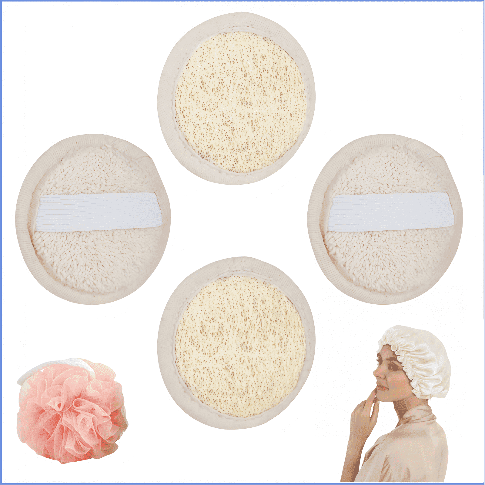 6-Pack Loofah with Shower Cap and Bubble Bath Ball - Walmart.com
