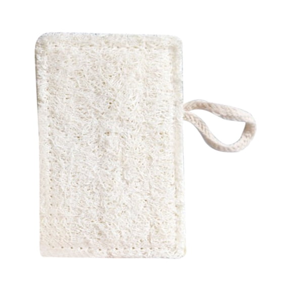 Luffa Sponge Loofah - Square Shape For Dishwashing, Pot Scrubbing, Bath Exfoliating With 11X7Cm Size, White Color, Packaged In Bag - For Kitchen Cleaning, Body Scrub, Daily Use