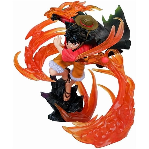 Luffy Figure Fighting Pose Luffy Figures Big Size Nika Luffy Figures PVC Statue Model Handmade Figure Decoration (A-23CM)