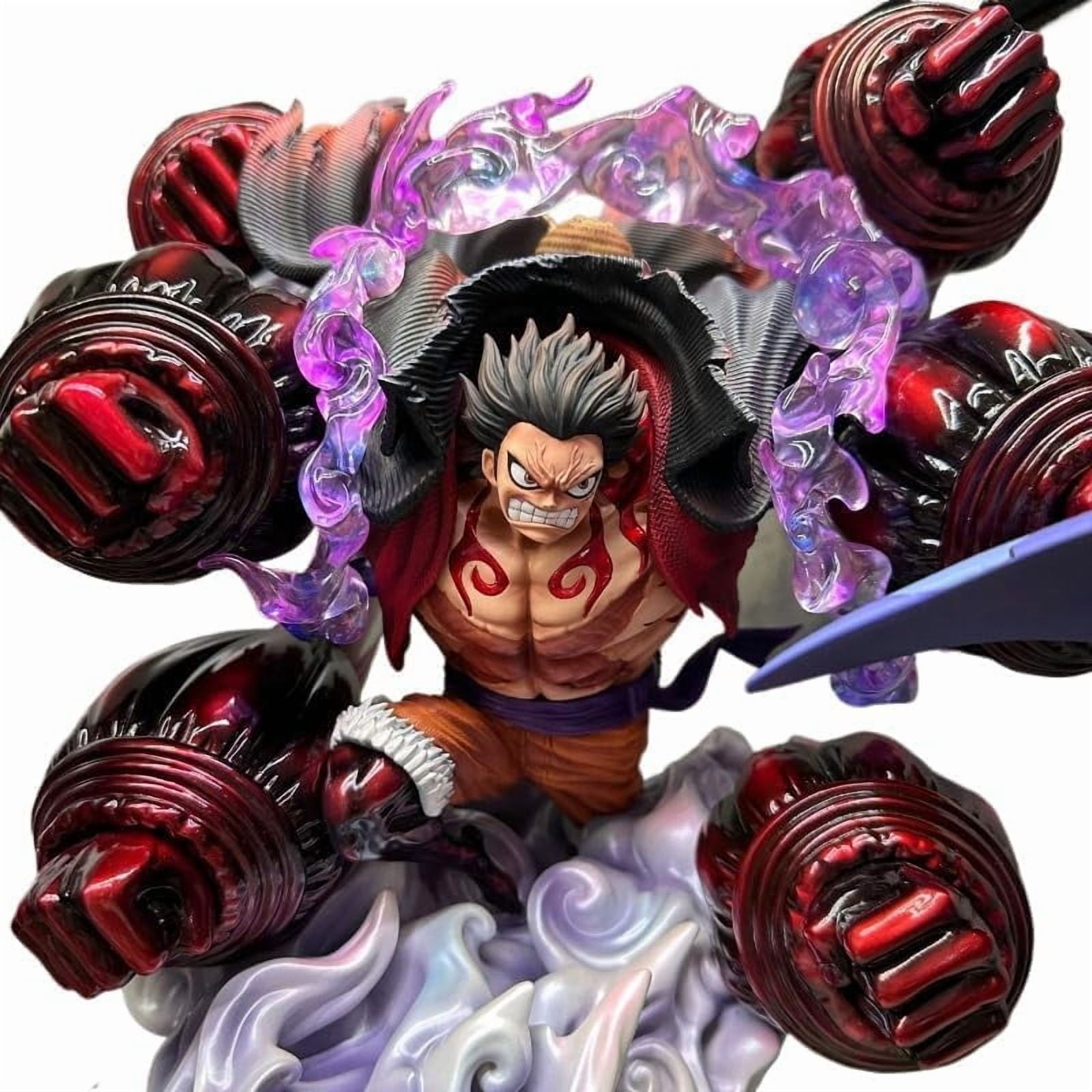 Luffy Figure Fourth Gear Luffy Figures Big Size Luffy Figures Statue PVC Handmade Collectible Model Decoration for Anime Fans (Transparent Color)