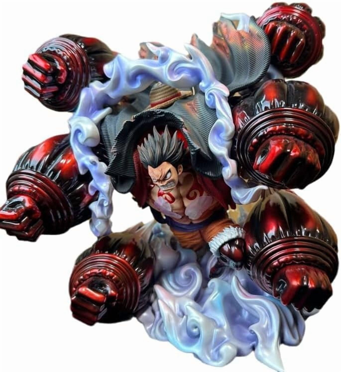 Luffy Figure Fourth Gear Luffy Figures Big Size Luffy Figures Statue PVC Handmade Collectible Model Decoration for Anime Fans (White)
