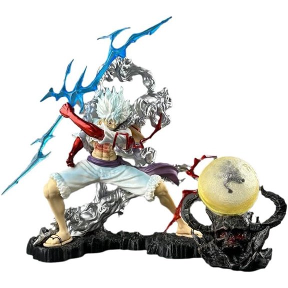 Luffy Figure Holding Lightning Nika Luffy Anime Figures 24cm/9.4inch PVC Character Figurine Cosplay Model Collectible for Anime Fans Gift