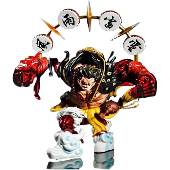 Luffy Figure Replacement Face Heavenly Master Monkey D. Luffy Figurine 34cm/13.4inch PVC Handmade Action Model Decoration Gifts
