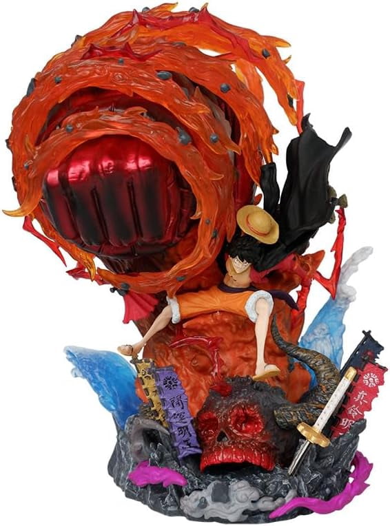 Luffy Figure Straw Hat Big Iron Fist Luffy Action Figures 22cm/8.7inch Handmade PVC Anime Manga Game Character Model Statue Collectible Craft Gift
