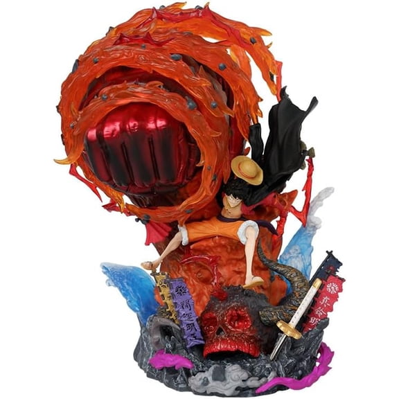 Luffy Figure Straw Hat Big Iron Fist Luffy Action Figures 22cm/8.7inch Handmade PVC Anime Manga Game Character Model Statue Collectible Craft Gift