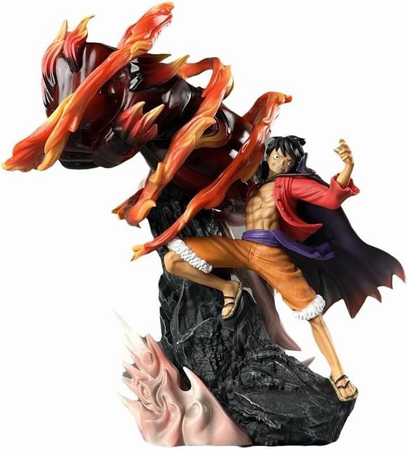 Luffy Figure Strike A Heavy Punch Hellfire Luffy Action Figures 30cm/11.8inch PVC Decorations Collectible Souvenirs for Anime Fans Gifts