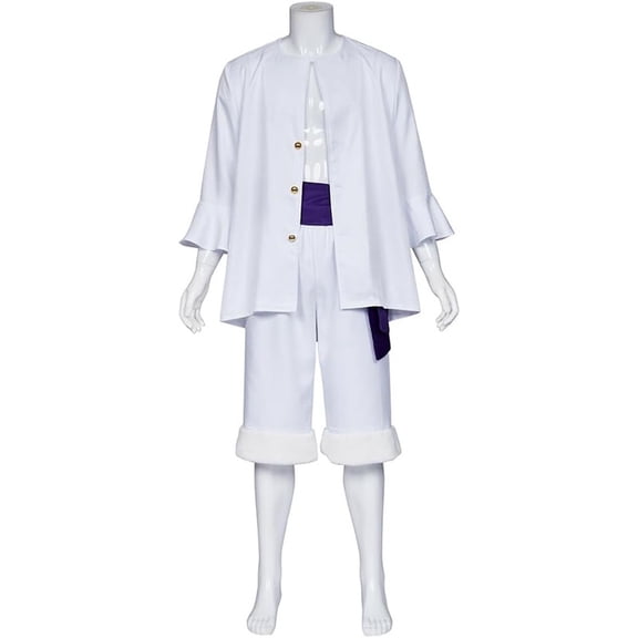 Luffy Gear 5 Inspired Sun God Nika White Outfit Set for Adult Men
