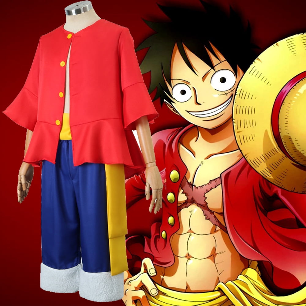 One Piece Monkey D. Luffy Cosplay Costume and Straw Hat Unisex Anime  Clothing Luffy Costumes Second Generation Full Outfit - AliExpress