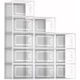 thumbnail image 1 of Lufia 12-PackClear Plastic Stackable Shoe Storage Boxes for Closet White, Shoe Organizer Storage Bins with Lids, Clothes Under Bed Shoe Storage Containers For Entryway, Closet Floor, Drop Front, White, 1 of 13