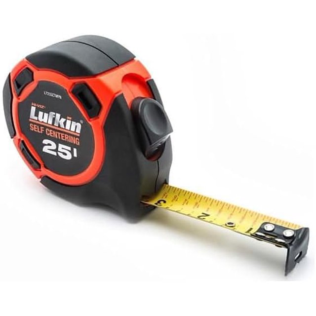 Lufkin 1inch W x 25'L HiViz Steel Blade Orange SelfCentering Tape