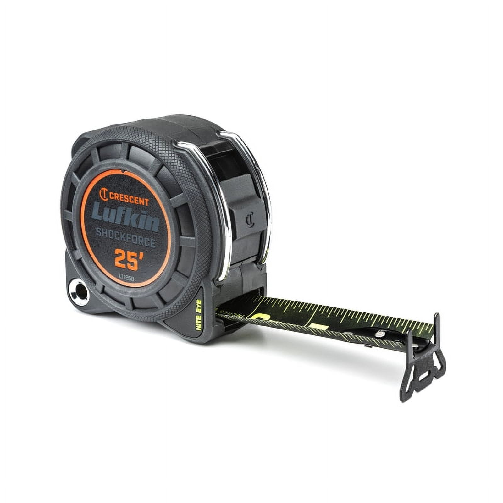Lufkin L1125B 1-3/16" x 25' Shockforce Nite Eye Dual Sided Tape Measure