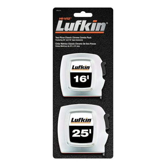 Lufkin 25 ft. L x 1 in. W Tape Measure Set Silver 1 pk
