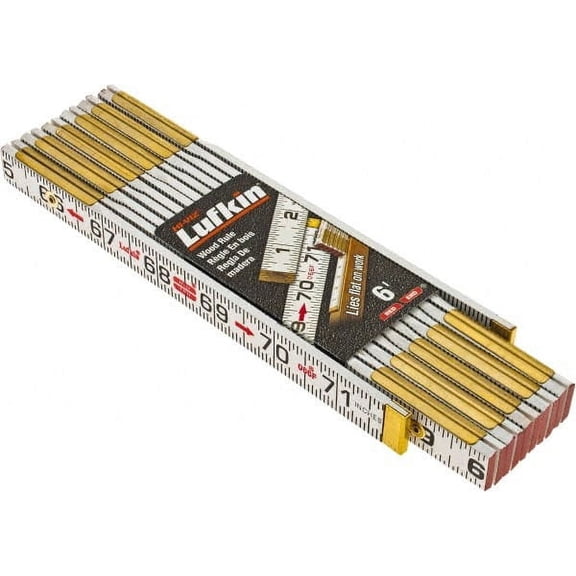 Lufkin 6' Long, 1/16" Graduation, Folding Rule 5/8" Wide, Wood