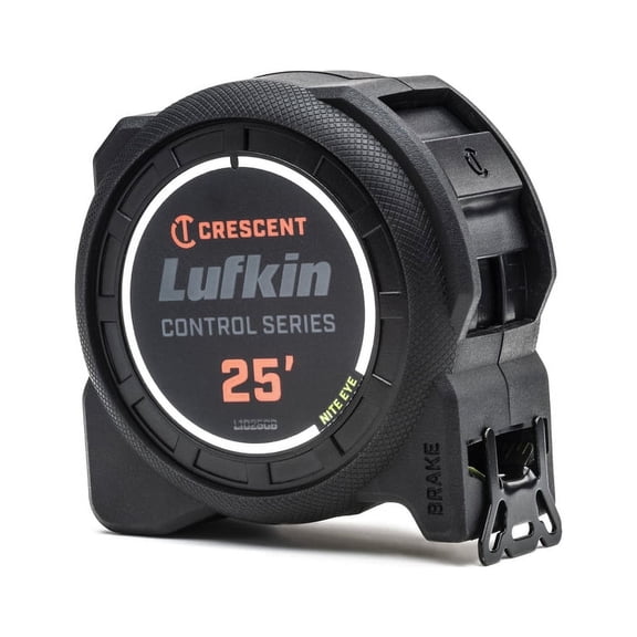 Lufkin L1025B Black Widow 25-Foot Tape Measure Low Glare Matte Finish Hi-Visibility Blade Markings