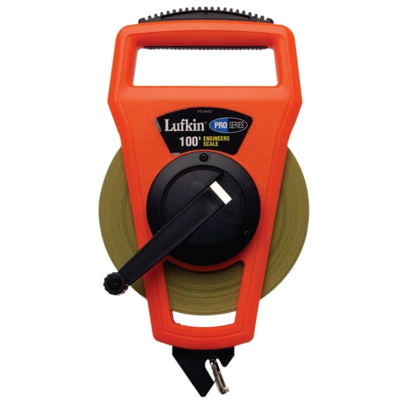 Lufkin Pro Series Nyclad Tape Measures, 1/2 in x 100 ft, Inch/Engineers