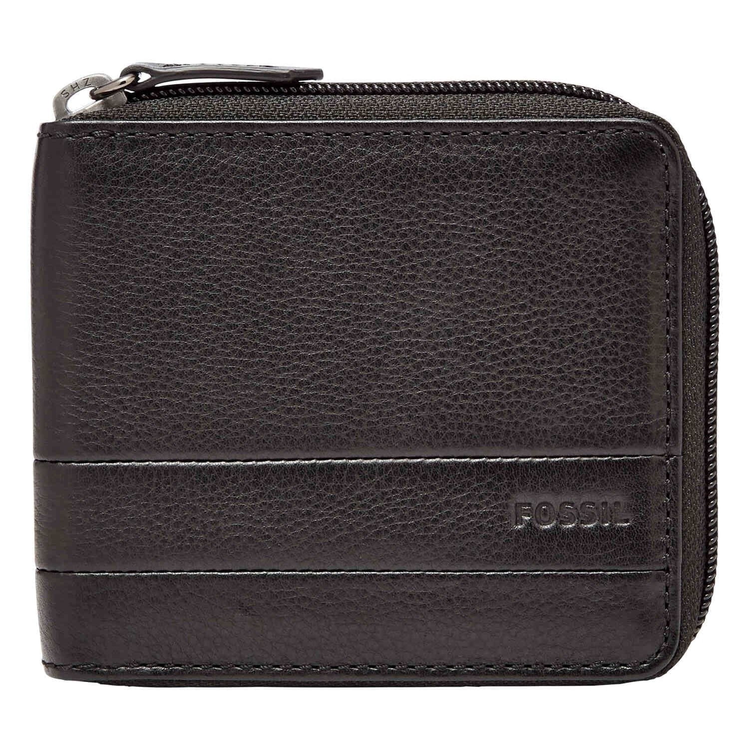 Fossil Lufkin Zipper Bifold Wallet for Men Genuine Leather Zip