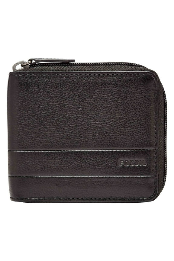 Lufkin Zipper Bifold Wallet for Men Genuine Leather Zip-Around Credit Card Holder
