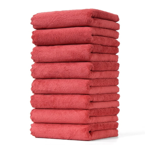 Lufly 8 Pack Premium Hand Towels - Quick Drying - Microfiber Coral Velvet Highly Absorbent Towels - Multipurpose Use as Hotel, Bathroom, Shower, Spa, Hand Towel 13.7 x 29.5 inches