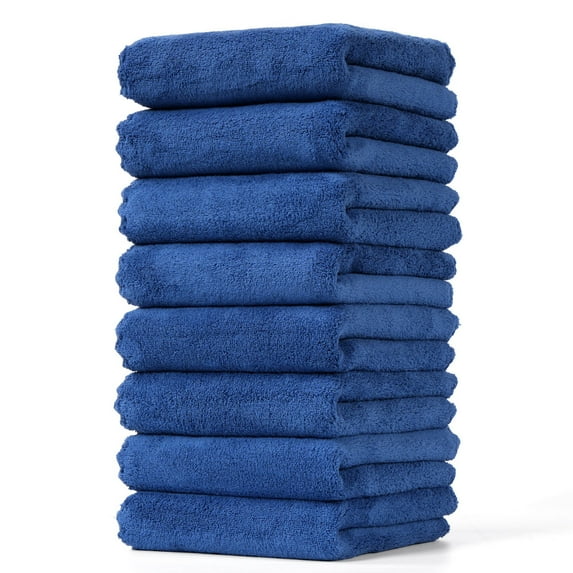 Lufly 8 Pack Premium Hand Towels - Quick Drying - Microfiber Coral Velvet Highly Absorbent Towels - Multipurpose Use as Hotel, Bathroom, Shower, Spa, Hand Towel 13.7 x 29.5 inches