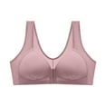 thumbnail image 1 of Lufly Ladies Traceless Comfortable No Steel Ring Vest Breathable Gathering Front Opening Buckle Bra Woman Underwear,Gray,XXXXL, 1 of 2