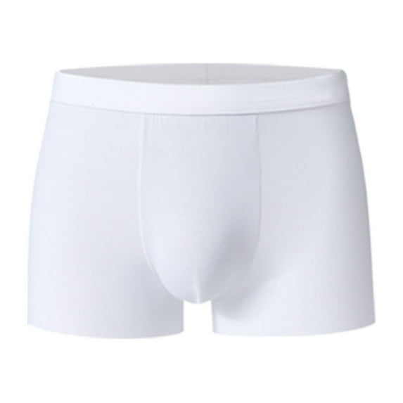 Lufly Men Casual Solid Sexy Hip Lift Athletic Breathable Non-marking Boxer Briefs Boxer Underwear Pants,White,XXL