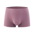 thumbnail image 1 of Lufly Men Casual Solid Sexy Hip Lift Athletic Breathable Non-marking Boxer Briefs Mid Waist Underwear Pants,Purple,XL, 1 of 3