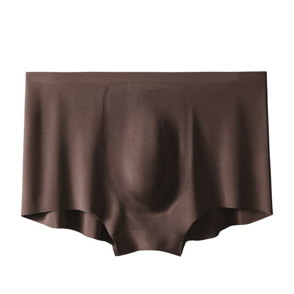Lufly Men Casual Solid Sexy Hip Lift Breathable Non-marking Boxer Briefs Boxer Underwear Pants,Coffee,XXXL