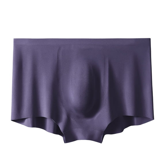 Lufly Men Casual Solid Sexy Hip Lift Breathable Non-marking Boxer Briefs Boxer Underwear Pants,Purple,XXXL