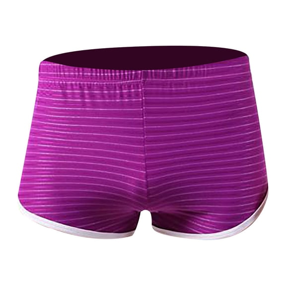 Lufly Men's Underwear Low Waist Fashion Color Comfortable Erotic Panties,Purple,M