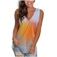 thumbnail image 1 of Lufly Plus Size Tank Tops for Women Summer Sleeveless T Shirts V Neck Casual Gradient Loose Top Vest,Yellow,XL, 1 of 3