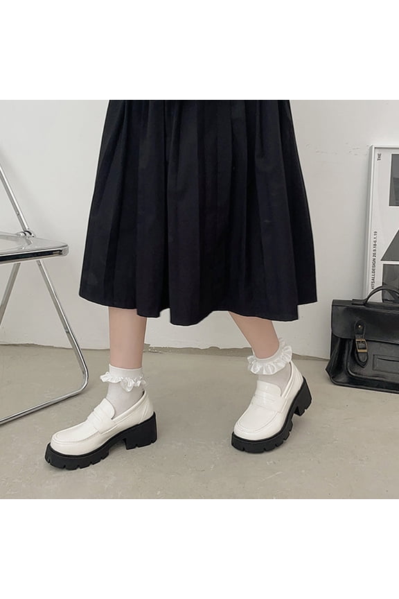 Small Fragrant Style Round-toe Pearl French Retro Mary Shoes For Women Flat Shallow Mouth Gentle Patent Leather Spring