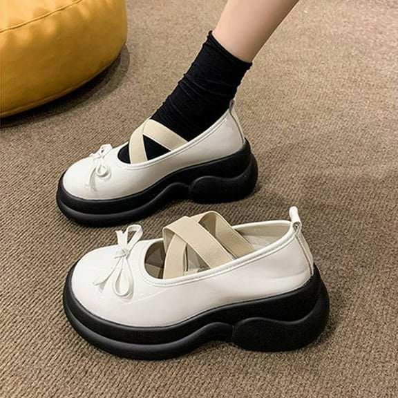 Lufly Small Fragrant Style Round-toe Pearl French Retro Mary Shoes For Women Flat Shallow Mouth Gentle Patent Leather Spring