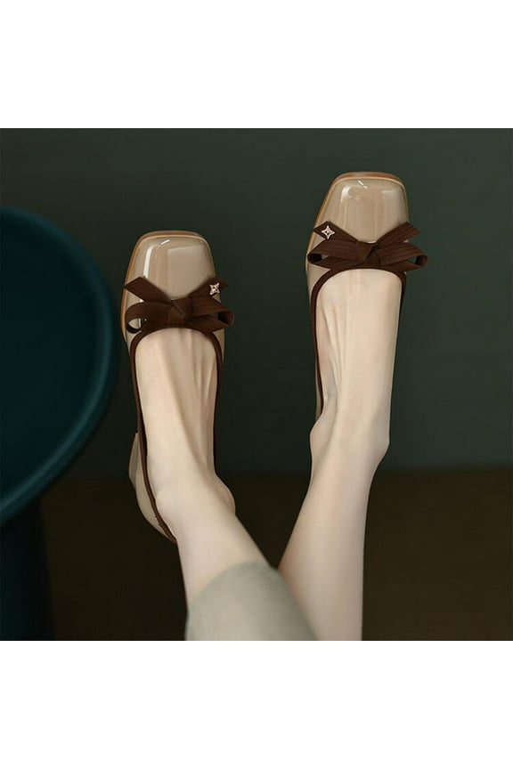 Small Fragrant Style Round-toe Pearl French Retro Mary Shoes For Women Flat Shallow Mouth Gentle Patent Leather Spring