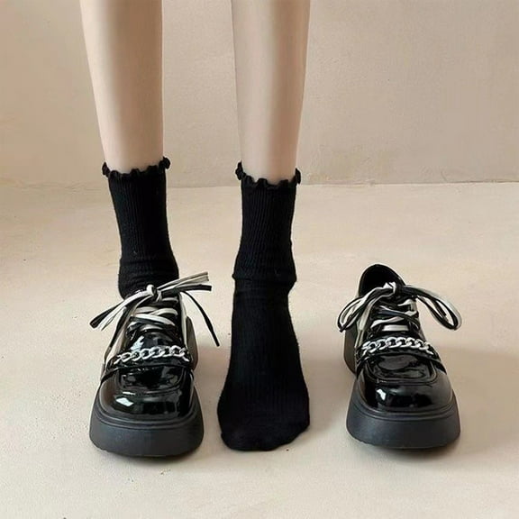 Lufly Small Fragrant Style Round-toe Pearl French Retro Mary Shoes For Women Flat Shallow Mouth Gentle Patent Leather Spring