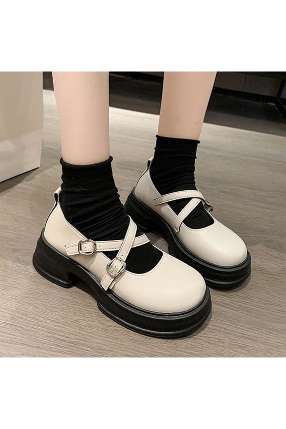 Small Fragrant Style Round-toe Pearl French Retro Mary Shoes For Women Flat Shallow Mouth Gentle Patent Leather Spring