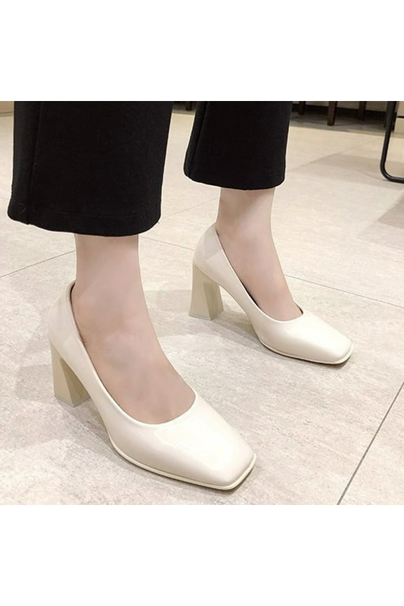 Small Fragrant Style Round-toe Pearl French Retro Mary Shoes For Women Flat Shallow Mouth Gentle Patent Leather Spring