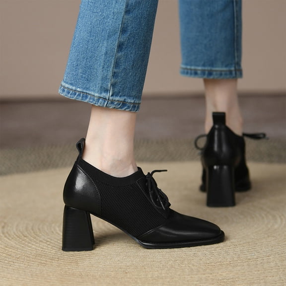 Lufly Small Fragrant Style Round-toe Pearl French Retro Mary Shoes For Women Flat Shallow Mouth Gentle Patent Leather Spring